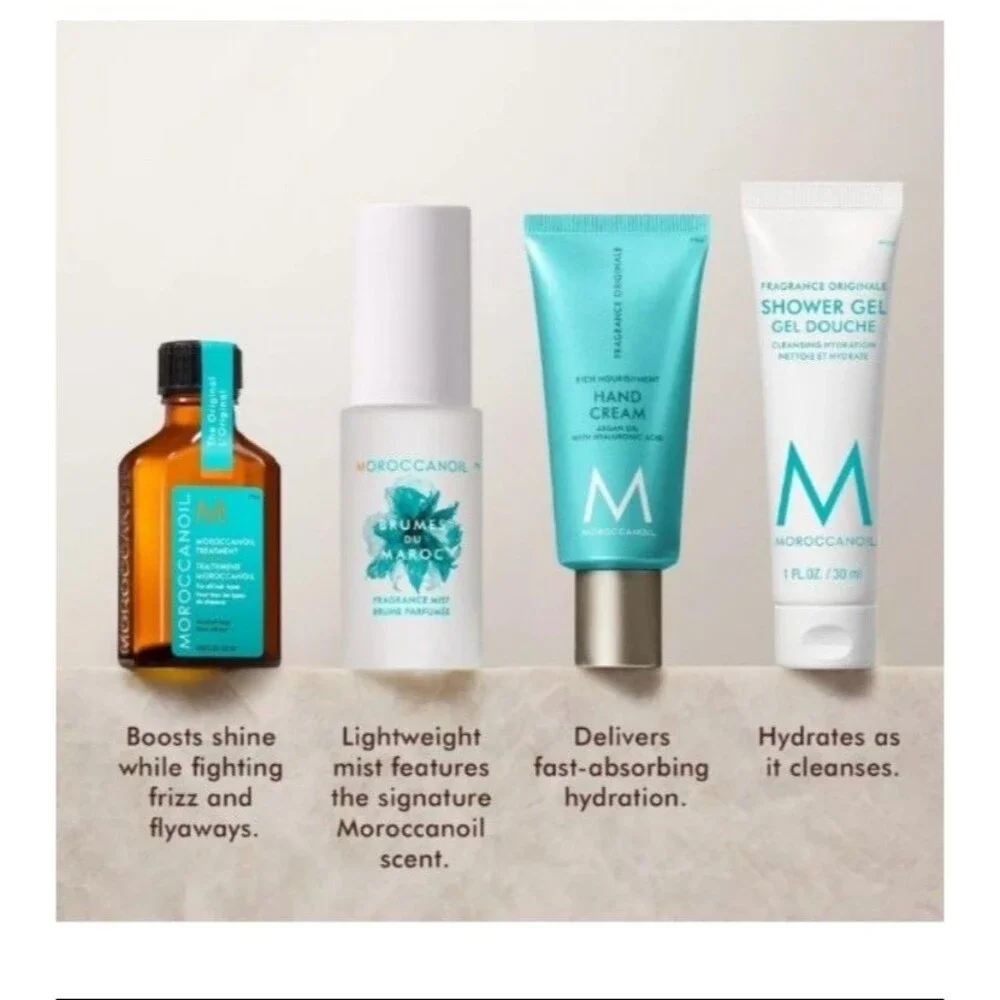 Moroccanoil Travel Set of 4 plus bag NEW